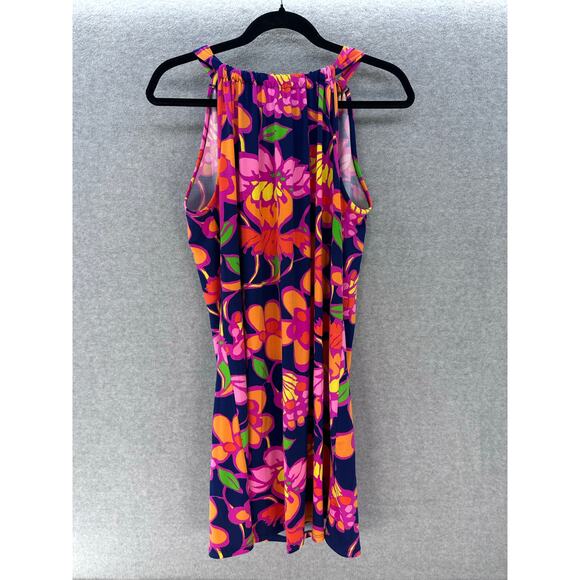 Trina by Trina Turk Women's M JuJu Halter Sleeveless Shift Dress Floral Beach - Picture 2 of 8